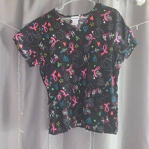 SCRUB STAR BREAST CANCER AWARENESS SCRUB TOP